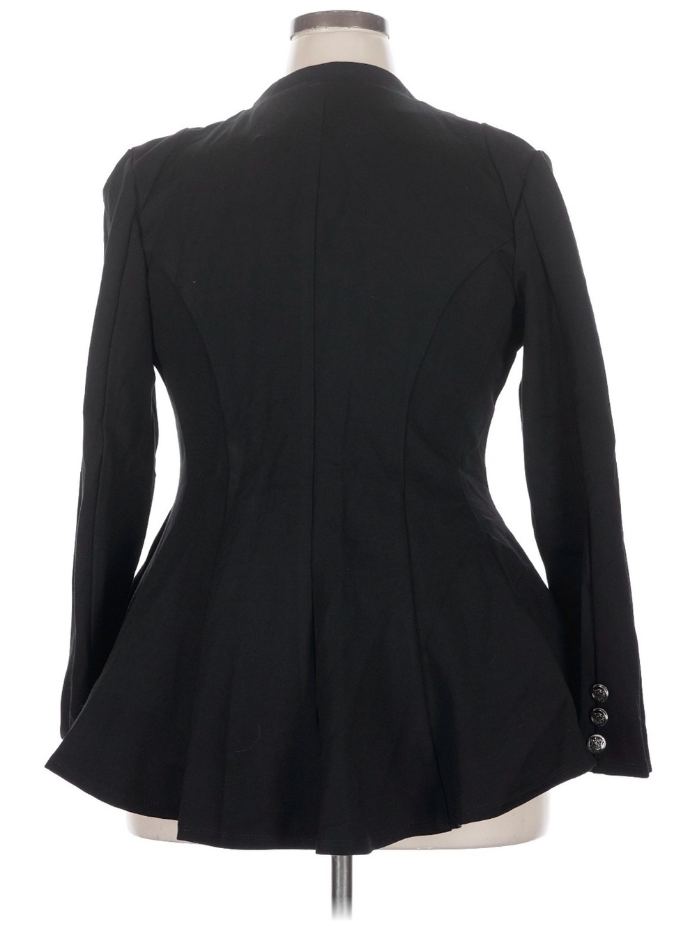 1x 2x 3x Noir Nordstrom Tailored Peplum Jacket - Classic Single-Button Blazer - Picture 2 of 3